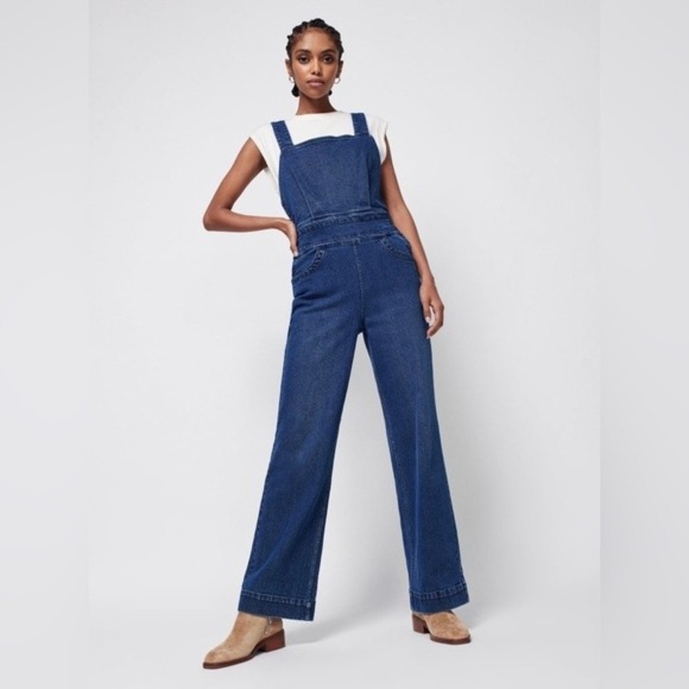 FAHERTY Avenue Denim Jumpsuit in medium / dark wash NWOT size small